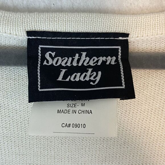 Southern Lady Sweater Vest Women's M Embroidered Sequin Hearts Valentines Love - Picture 3 of 5